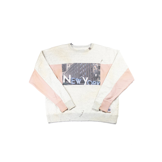 Border Combined Pullover Pink