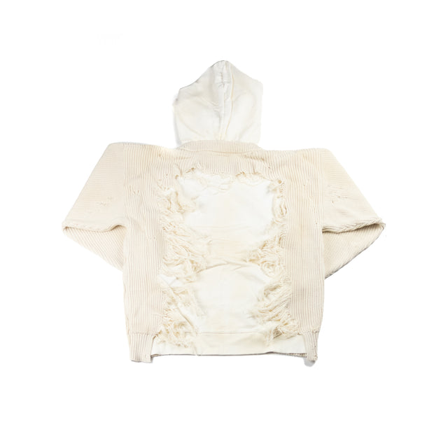 Knit combined Hoodie White